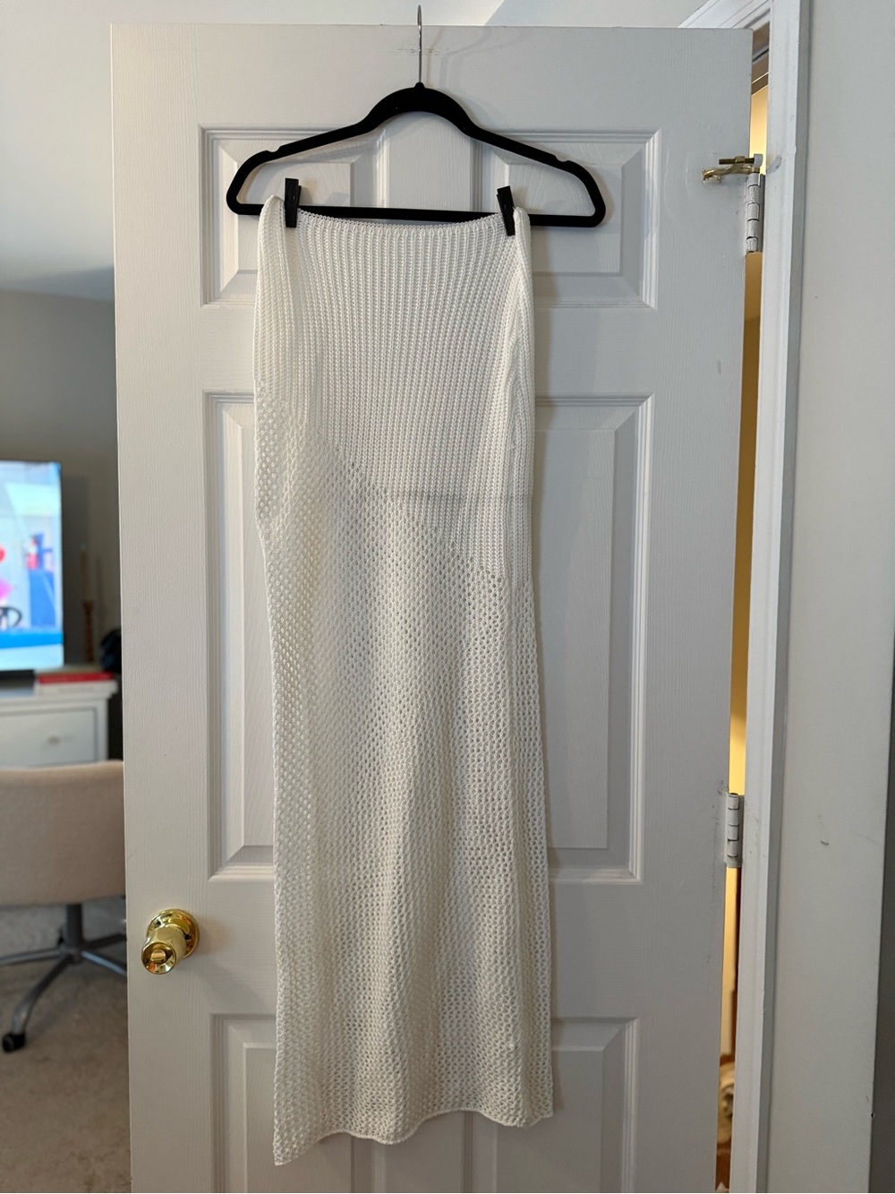 White Knit Maxi Skirt or Strapless Dress